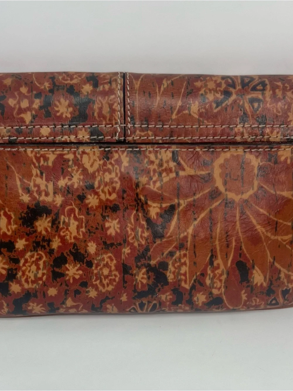 Patricia Nash Italian Leather Floral Blooming Romance Clutch Bag Warm Fall Color